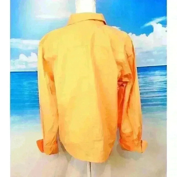 FORENZA Woman's PEACH Blouse FITTED Shirt Button Down STRETCH Top size XL 1x - Picture 3 of 4